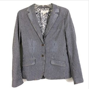 H&M Striped Blazer Blue Great Fit 8 Great Deal